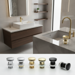 Bouchons de vidange Pop-Up en laiton pour lavabo de salle de bains, avec ou sans trou de débordement, accessoires de robinetterie de salle de bains
