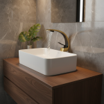 Robinet mitigeur de salle de bains moderne, robinet de lavabo noir/or, robinet de cascade chaude et froide à poignée unique