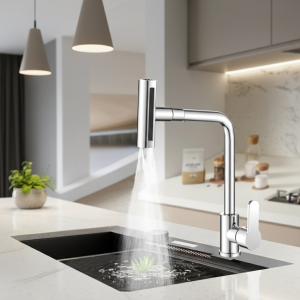 Robinet de cuisine cascade 4 modes universel 360 ° Robinet d’évier monté sur le pont à trou unique chaud et froid en acier inoxydable à bras oscillant rotatif Robinet de cuisine cascade 4 modes universel 360 ° Robinet d’évier monté sur le pont à trou unique chaud et froid en acier inoxydable à bras oscillant rotatif