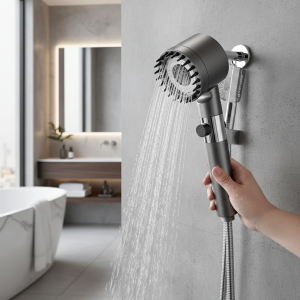 Pommeau de douche à filtre haute pression, Spray réglable à 3 modes avec brosse de Massage, robinet de pluie, accessoires de salle de bains Pommeau de douche à filtre haute pression, Spray réglable à 3 modes avec brosse de Massage, robinet de pluie, accessoires de salle de bains