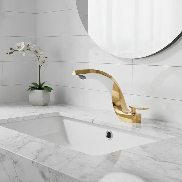 Robinet de salle de bains en laiton or blanc