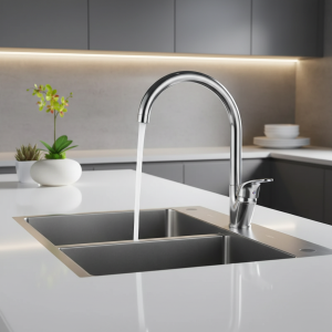 Robinet d’évier en acier inoxydable, mitigeur chaud et froid, robinets de cuisine, robinet de lavabo rotatif à poignée unique, monté sur le pont Robinet d’évier en acier inoxydable, mitigeur chaud et froid, robinets de cuisine, robinet de lavabo rotatif à poignée unique, monté sur le pont