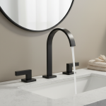 Robinet de lavabo de salle de bains noir, robinets mélangeurs d&rsquo;eau chaude et froide, mélangeurs à double poignée à 3 trous, robinet de baignoire de lavage monté sur le pont, grue chromée