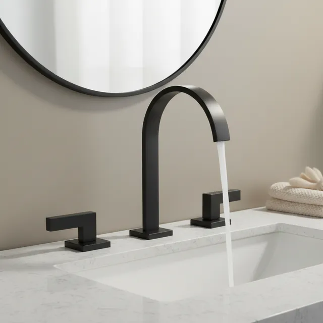 Robinet de lavabo de salle de bains noir