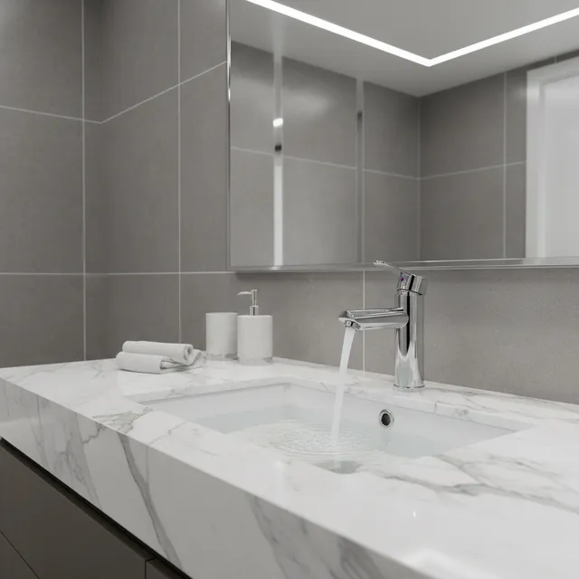 Mitigeur lavabo monocommande acier inoxydable chrome…