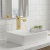Robinet mitigeur lavabo vasque monocommande bec cascade plat chrome brillant nickel brossé noir mat or poli carré anguleux levier ergonomique
