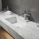 Robinet de lavabo mural en alliage de Zinc, mitigeur d&rsquo;eau chaude et froide, robinet mitigeur de salle de bains à poignée unique, finition chromée