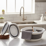 Lavabo pliant Lavabo polyvalent Lavabo pliable suspendu léger pour évier de camping et outil de nettoyage d&rsquo;éviers RV