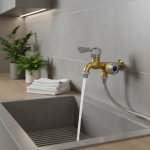 Robinet d&rsquo;eau 2 en 1, bec double tête, robinet de lavage du linge, montage mural, robinets de Machine à laver de jardin extérieur