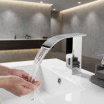 Capteur Intelligent Chromé pour Cascade et Évier, existent, Tactile, Eau Chaude et Froide, Grue de Centre Commercial