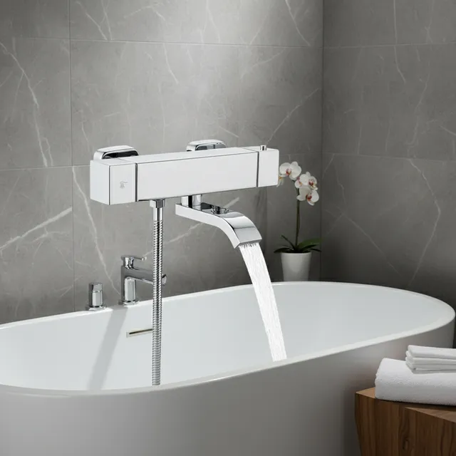 Mitigeur thermostatique mural baignoire douche acier…