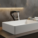 Robinet de lavabo en laiton, nouveau Design, cascade de salle de bains, mitigeur d&rsquo;eau chaude et froide, grue à poignée unique, robinet mitigeur chromé noir