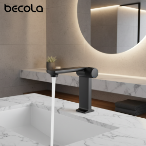 Robinet de salle de bains, interrupteur à bouton, robinet de lavabo, montage sur pont haut et court, robinet d’évier de salle de bains, eau chaude et froide Robinet de salle de bains, interrupteur à bouton, robinet de lavabo, montage sur pont haut et court, robinet d’évier de salle de bains, eau chaude et froide