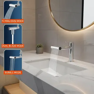 Nouveau Robinet de cuisine cascade 4 Modes universel 720 °…