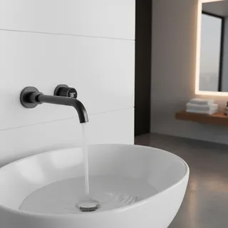 Gestana-Robinet de salle de bain en laiton noir à affichage numérique…