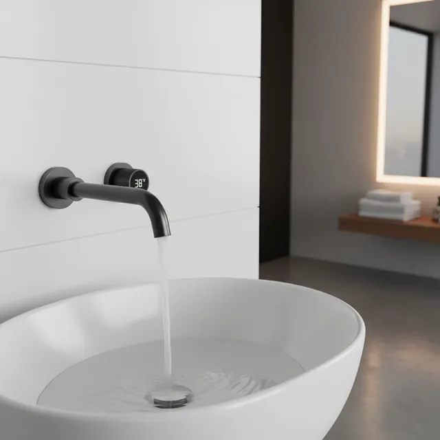 Gestana-Robinet de salle de bain en laiton noir à…