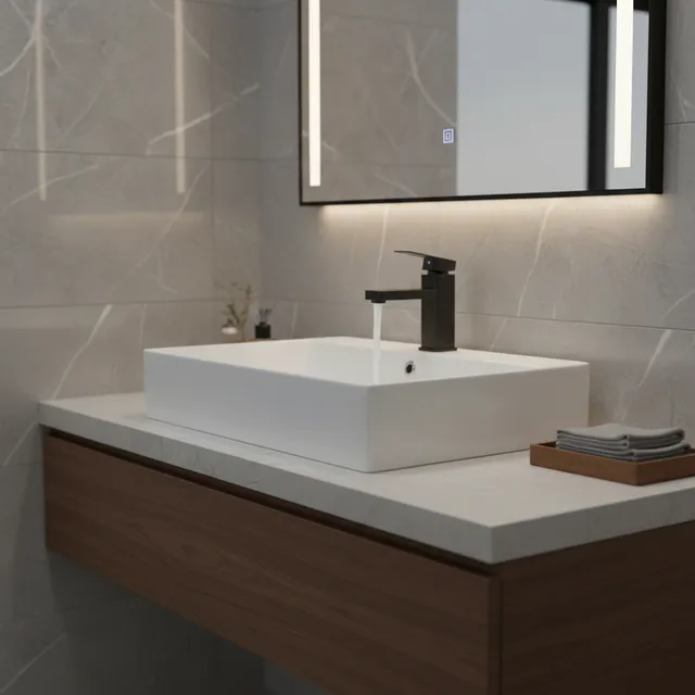 Robinet de lavabo à Base carrée pour salle de bains