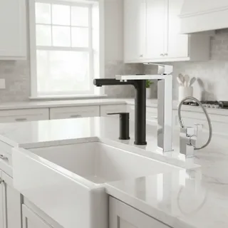 Mitigeur monocommande lavabo contemporain vasque haute standard…