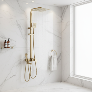 OXG-Système de Douche à Grue en Nickel Brossé Or, Ensemble de Bidet à Colonne de Pluie