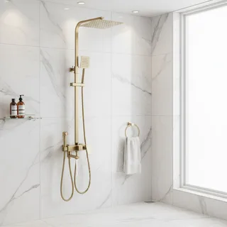 Colonne douche murale complète pommeau pluie grande tête carrée…