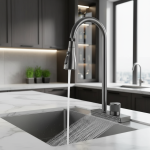 Cascade évier tirer Type robinet de cuisine mélangeur chaud-froid légumes lavage robinet bassin plusieurs sorties d&rsquo;eau Rotation volant pluie robinet