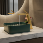 Bassin en laiton pur brossé haut de gamme, robinet de ark à eau chaude et froide, nouvelle technologie