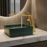 Robinet lavabo laiton massif brossé doré PVD monotrou… – vue 1