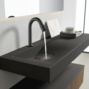 Bagnéritage-Polymères de seau en laiton massif, Bassin noir, Accessoires HOAccessrespiration Eau froide, Levier unique