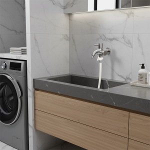 Robinet en métal, vadrouille une en deux sorties, robinet de piscine, Double sortie, robinet d&rsquo;eau à Double contrôle, robinet de Machine à laver