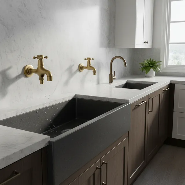 Robinet d'évier froid simple en laiton mural