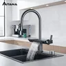 Robinet de cuisine gris en laiton avec affichage… – vue 1