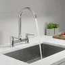 Robinet d'évier de cuisine chromé à Double poignée – vue 1