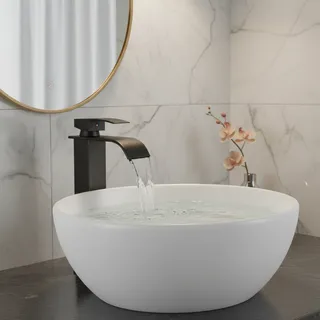 Mitigeur vasque surélevé noir mat design moderne minimaliste corps…