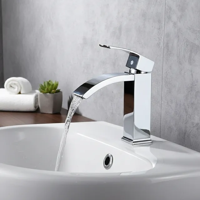 Robinet lavabo mitigeur monocommande cascade bec plat…
