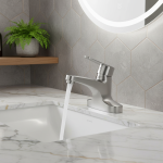 Robinet de salle de bains brossé en acier inoxydable 304, robinets d&rsquo;évier, robinet de cuisine à levier unique, robinet mitigeur de lavabo d&rsquo;eau froide et chaude