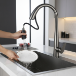 Robinet de lavabo en laiton, tête de pulvérisation cachée, robinet de Surface extractible, robinet d&rsquo;évier de salle de bains, robinet de cuisine, robinet mitigeur monotrou