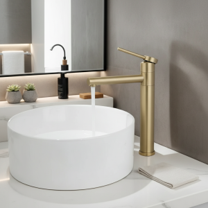 EllMAIDI-Robinet d’eau chaude et froide pour centre commercial, robinet de ark monté sur le pont, or brossé, qualité supérieure, résistant à 360 ° EllMAIDI-Robinet d’eau chaude et froide pour centre commercial, robinet de ark monté sur le pont, or brossé, qualité supérieure, résistant à 360 °