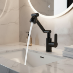 Bras mécanique robinet universel salle de bains cuisine robinet anti-éclaboussures salle de bains comptoir bassin robinet chaud et froid accessoire de robinet