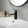 Robinets de salle de bains noirs/chromés