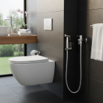 Pulvérisateur de robinet de Bidet de toilette à main, ensemble de pulvérisation de Bidet de salle de bains en acier inoxydable, pomme de douche autonettoyante sans poinçon