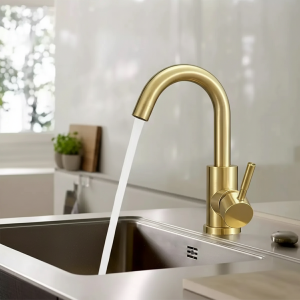 Robinet de cuisine en acier inoxydable, robinet Flexible rotatif à 360 degrés, robinet d&rsquo;évier d&rsquo;eau chaude et froide, mélangeur de cuisine en or