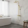 Colonne douche thermostatique dorée pommeau…