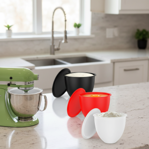 Bol en silicone avec couvercles inclus, accessoire de mélangeur, doublures réutilisables pour mélangeurs Kitchenaid à tête inclinable de 5 Qt, accessoires de mélangeur, 3 pièces Bol en silicone avec couvercles inclus, accessoire de mélangeur, doublures réutilisables pour mélangeurs Kitchenaid à tête inclinable de 5 Qt, accessoires de mélangeur, 3 pièces 