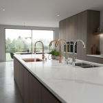 Robinet de cuisine pivotant extractible de luxe moderne, mélangeur de cuisine en laiton, robinets d&rsquo;eau extractibles, robinets d&rsquo;évier de cuisine à ressort froid et chaud Robinets de cuisine haut de gamme