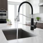 Robinet d&rsquo;eau de résubdivision noir flexible 3 en 1, robinet d&rsquo;évier de centre commercial, pulvérisateur galvanoplastie, tête filtrée