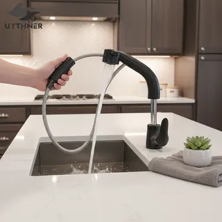 Mitigeur lavabo monocommande douchette extractible finition noir mat…