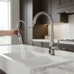 Robinet de cuisine extractible avec capteur, affichage numérique sans contact, mitigeur d&rsquo;eau, eau chaude et froide, trois Modes, bec d&rsquo;évier