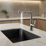 Robinet mitigeur de cuisine, robinet de salle de bains extractible monté sur le pont, robinet d&rsquo;évier à Rotation universelle, robinet d&rsquo;armoire à linge, robinet d&rsquo;eau froide et chaude