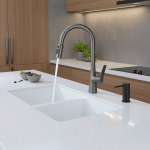 Pistolet de cuisine gris, robinet de cuisine gris, robinet d&rsquo;évier chaud et froid, évier domestique, robinet noir G1/2G3/8