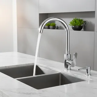 Mitigeur monocommande cuisine bec haut finition chromée acier…